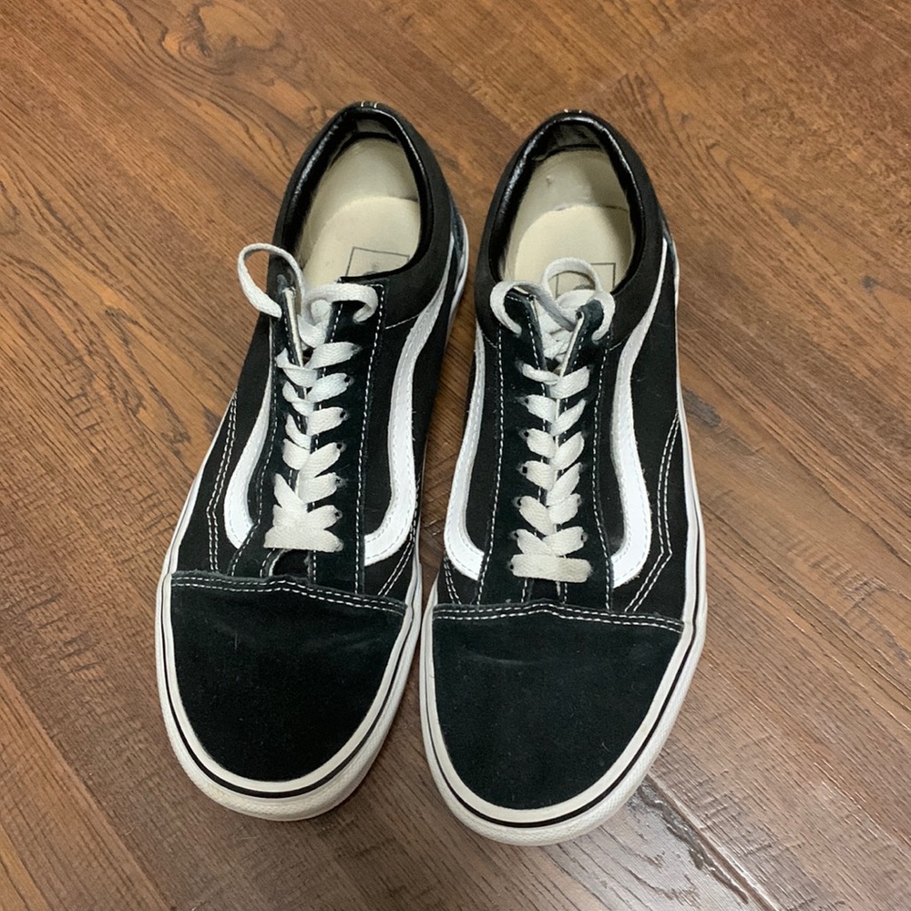 Black and white vans old skool sneakers